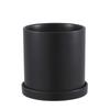 Vaso de flores vitrificado de cerâmica de fornecimento direto da fábrica Vaso de bonsai perfurado cilíndrico reto com bandeja