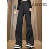 Otoño 2026 Pantalones de Pierna Recta Casuales de Color Sólido Corte Limpio Cuchillo Torcido Estilo Hong Kong Caída Adelgazante Versátiles para Hombre