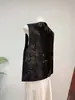 Novo Colete Jacquard com Padrão Escuro Chinês Estilo Nacional Retrô Outono 2026 Novo Colete Curto Solto com Gola Redonda Colete Emagrecedor Feminino