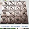 Mosaico de plástico de aluminio dorado simple, triángulo adhesivo, autoadhesivo, pegatina de pared, decoración de fondo para cocina y dormitorio, plateado renovado