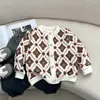 Ropa Infantil Niños Cárdigan Prendas de Abrigo Tejido Bebé Otoño Invierno Estilo Forrado de Polar Pequeña Prenda de Abrigo Niños y Niñas Cuello Redondo Moderno Estilo Delgado Versátil