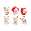 Paisaje en miniatura, linda figura de gato de la suerte de Año Nuevo, adorable decoración DIY, accesorio de bolsa sorpresa, pequeño adorno de escritorio o para coche