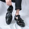 Sandalias Romanas Huecas de Punta Redonda Retro Transfronterizas para Hombre, Comercio Exterior, Talla Grande, Nuevas de Verano, Casuales, para Exteriores, Playa