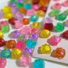 Decoraciones Mixtas para Uñas Mini Cangrejo Dibujo Animado Adornos Populares Cangrejo Pequeño Colorido de Resina Rhinestones Portátiles para Uñas