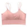 Sutiã Camisola de Seda Gelada Sem Costura com Alça Fina nas Costas Lindo Peça Única para Cobrir o Peito Sem Aro com Base de Bojo para Mulheres