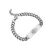 Versão coreana da pulseira de marca quadrada Dadongmen carta vento frio moda masculina e feminina simples inglês aço titânio pulseira joias atacado
