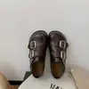 Zapatos de vestir de dos vías estilo academia jk Zapatos Mary Jane Zapatos pequeños de cuero Mocasines de cuero suave de moda para mujer Hebilla para mujer Marrón