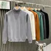 Suéter de punto de cuello alto nuevo para hombre y mujer, temporada Primavera Otoño 2026, marca de moda, holgado, cálido, tejido grueso, capa base de punto, prenda exterior