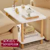 Mesa de Centro Nórdica Sala de Estar Apartamento Pequeño Mesa Lateral para Sofá Casa de Alquiler Dormitorio Estante de Almacenamiento de Mesita de Noche Mesa Cuadrada Gabinete Lateral Simple
