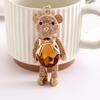 Novo bonito diamante criativo cristal desenho animado urso chaveiro pingente pequeno presente
