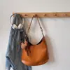 Retro Gran Capacidad Color Sólido Popular 2025 Casual Otoño Nueva Textura Casual Casual Bolso de Hombro Tote Bolso Tote