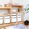 Armário de Armazenamento de Brinquedos, Estante de Livros de Madeira Maciça de Grande Capacidade, Prateleira de Armazenamento, Armário de Armazenamento, Armário de Brinquedos Montessori para Bebês, Armário de Armazenamento Infantil