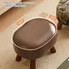 Banquillo Bajo para el Hogar, Taburete Pequeño de Madera Maciza, Reposapiés para Mesa de Café de Sala de Estar o Sofá, Taburete Cuadrado Sencillo, Taburete para Cambiarse los Zapatos en la Entrada, Banco para Niños