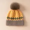Gorro de Punto de Cachemira Pura Estilo Coreano para Otoño e Invierno Gorro de Lana para Niños Caliente y a Prueba de Frío para Ciclismo Protección para los Oídos Gorro de Punto