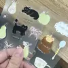Estilo Libro Rojo Lazo Gato y Perro Lindos Pegatinas para Computadora Ins Pegamento de Gelatina Coreano Nicho Decoraciones DIY