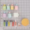 Adornos de Resina para Micro-Paisajismo Accesorios de Baño para Casa de Muñecas en Miniatura Cepillo de Dientes y Pasta de Dientes Decoración de Escena para Casa de Juegos en Miniatura
