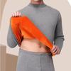 Roupa íntima térmica de veludo dourado transfronteiriça masculina e feminina com forro de fleece, espessada, roupas e calças de outono para meia-idade e idosos, plus size, à prova de frio, top para casal