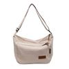 Bolso Tote Casual de Estilo Japonés Estilo Perezoso para Estudiante Viajero de Gran Capacidad Simple Color Sólido Ligero Combinable Bolso Cruzado para Mujer