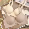Talla Grande MM Gordita Ropa Interior Sin Costuras Mujer Pecho Grande Panty de Exhibición Pequeño Push-up Reúne Levantamiento Lateral del Seno Sujetador Anti-Caída 200 Jin