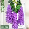 Colgante de Pared Artificial Planta Simulada Flor de Glicina Flor de Techo Enredadera Decoración de Boda Interior Artesanía Cadena de Flores Colgantes