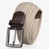 En stock Cinturón Trenzado Elástico de 3.4cm Cinturón de Golf de Gama Alta para Hombre Cinturón Elástico con Hebilla de Pin para Jóvenes y Negocios