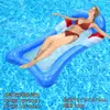 Cama Flutuante Listrada Estilo Ins de Verão para Praia, Piscina, Férias com Rede, Colchão Flutuante Espessado para Adultos, Cadeira de Lounge Aquática para Lazer