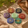 Venta al por mayor de comercio exterior europeo y americano, tallado de amatista, símbolo vikingo Vegvisir del dios de la guerra, accesorios para adornos DIY