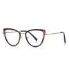 Pegamento dorado nuevos lentes anti luz azul 3127 tendencia sudamericana ojo de gato para mujer montura comercio exterior lente plana se puede equipar con miopía