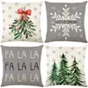 Funda de almohada navideña más vendida transfronteriza con estampado festivo de Papá Noel, funda de almohada para decoración del hogar, venta al por mayor directa del fabricante