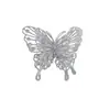 Decoración navideña de mariposa con purpurina dorada de doble capa Corona para árbol de Navidad Accesorios DIY Caja de regalo de boda Fiesta Mariposa artificial