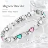 Pulsera magnética completa en forma de corazón, superventas transfronteriza europea y americana para mujer, simple y elegante, ajustable, joyería de alta gama para parejas al por mayor