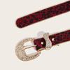 Comércio exterior leopardo estampa cinto rhinet fivela estilo americano das mulheres decoração vintage ins estilo personalidade cinto subcultura cinto