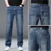 Jeans negros de alta gama para hombre, pantalones rectos holgados para hombre, nuevo modelo de otoño 2026, pantalones largos casuales de negocios para mediana edad
