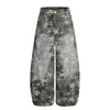 2025 Jeans Americanos de Rua Distressed Lavados com Estrelas para Homens e Mulheres, Calças Nicho com Design Scimitar Solto de Perna Larga