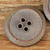 Botones Versátiles y Sencillos de Cuerno Natural con Borde Quemado y Acabado Mate, Estilo Vintage para Abrigos, Gabardinas, Chaquetas, Chalecos y Pantalones