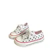 Tênis de lona estilo americano retrô com estrelas para mulheres, novo modelo versátil outono 2026, tênis casual estudantil, sapatos brancos