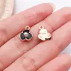 20 Estilos de Flor de Cerezo Negra con Goteo de Aceite Rosa Accesorios para Joyería DIY Aleación Collar Pulsera Colgante Llavero Transfronterizo