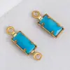 Acero Inoxidable 304 Vidrio de Colores Colgante Rectangular Accesorios para Joyería Hecha a Mano DIY Accesorios para Collares Pulseras