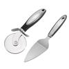 Pala de acero inoxidable para pizza con rodillo, de dos piezas, con rueda redonda y una sola rueda, herramienta de cocina