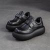 Zapatos Casuales Jiezu 2025 Otoño e Invierno, Nuevos, Retro, de Suela Gruesa, Piel de Vaca de Primera Capa, Versátiles, Modernos y Cómodos, Zapatos Británicos para Mujer