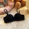 Roupa íntima feminina de cor sólida para seios pequenos, com bojo push-up para fazê-los parecer maiores, sem aro, peça única, costas bonitas, levanta os seios laterais, previne a flacidez, sutiã respirável