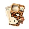 Funda de piel con estampado de leopardo de Hello Kitty para iPhone 16 Pro Max y Apple 15 Pro Max, 14 y 13 (12/11)