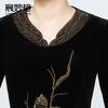 Otoño 2024 Nuevo Vestido para Madre Vestido de Mujer Terciopelo Dorado Hot Drilling Moda Vestido para Madre vestido Color Sólido