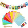 Bandera de fotos para cumpleaños de bebé, marco de fotos para colgar en la pared, pancarta con clip, decoración de banquete de cien días con flores