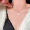Collar de gota de agua de nicho de lujo ligero 2023 nuevo flash cadena de clavícula de circonita s925 collar chapado en plata joyería para niña femenina