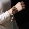 Nuevo Estilo Chino Estilo Chino Madera de Chisinac Multi-Círculo Collar Pulsera para Hombres y Mujeres Combinación Perfecta Cadena Larga de Lana Accesorios Antiguos