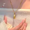 Collar Colgante de Cabeza de Caballo de Ajedrez Chapado en Oro para Mujer, Año del Caballo, Cadena para Clavícula Estilo Chino, Regalo para Novia