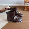 Botas Infantis Botas Curtas Infantis 2026 Outono Inverno Botas Martin Botas de Couro Novas Botas para Bebê Menina Botas de Algodão Outono Inverno Sapatos de Princesa