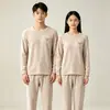 Conjunto de Roupa Íntima 100% Algodão para Adolescentes, Roupas de Outono e Calças para Crianças Maiores, Pijamas para Meninos, Tops e Calças Térmicas Quentes para Meninas