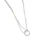 Collar de mujer vintage con cinturón plegado de doble capa, estilo coreano, elegante, sencillo, joyería personalizada, gargantilla, cadena de clavícula, collar corto, cadena para mujer